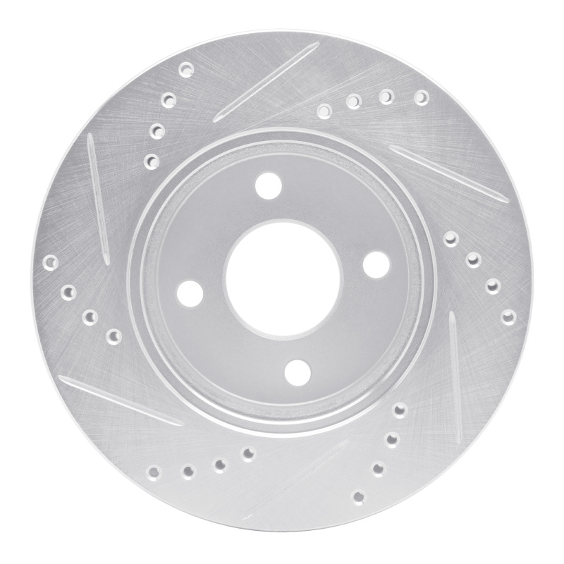 Chevrolet Cobalt Brake Rotor (1) - Front Right - R1 Concepts - Drilled & Slotted - Silver - `03-`10